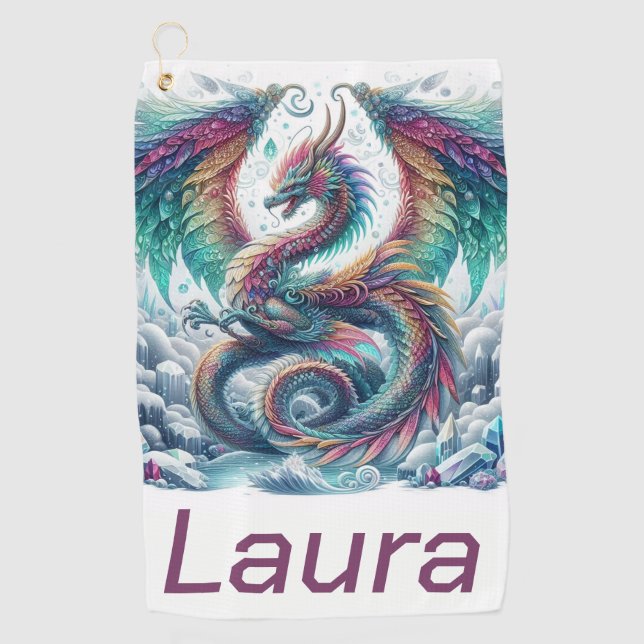 Toalla De Golf Dragón colorido (Anverso)