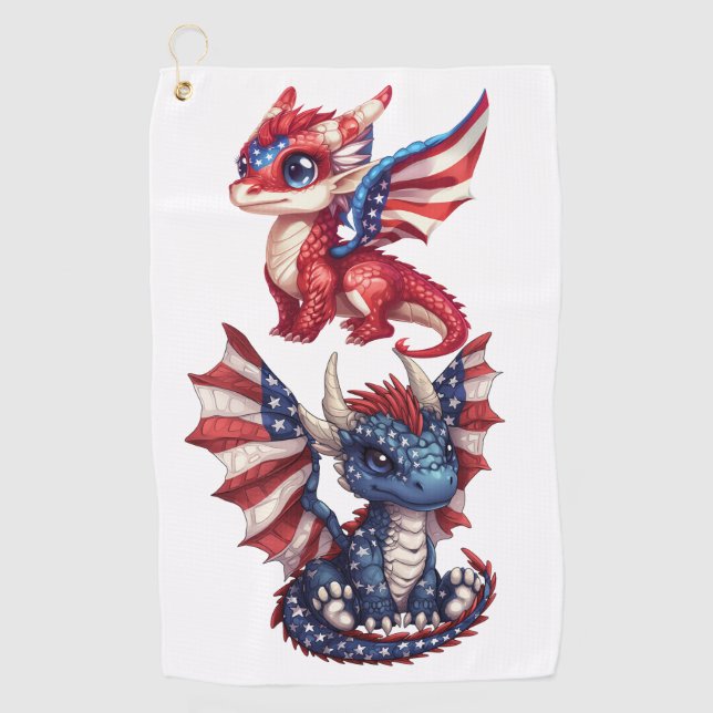 Toalla De Golf Dragón patriótico (Anverso)