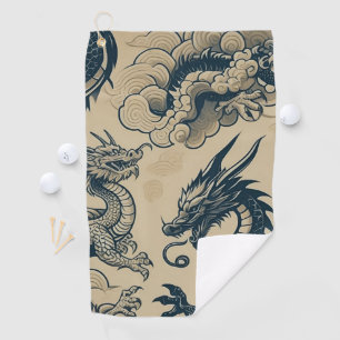 Toalla De Golf Dragones anticuados de fantasía