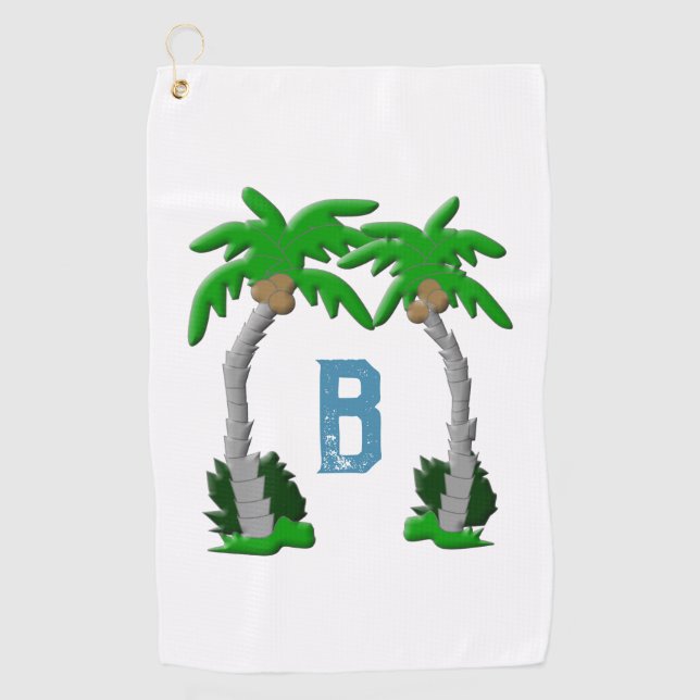 Toalla De Golf Dual Palm Tree Monogram  (Anverso)