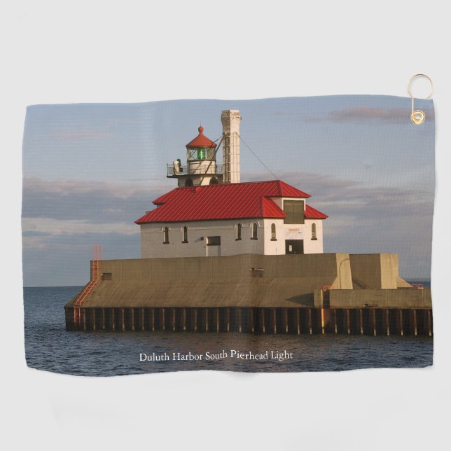 Toalla de golf Duluth Harbour South Pierhead Light (Horizontal)