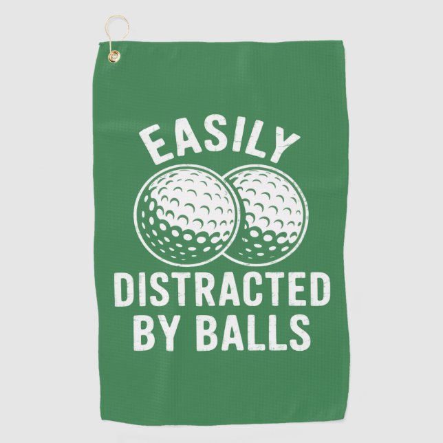 Toalla De Golf Easily Distracted by Balls Funny Golf Ball Golfer (Anverso)