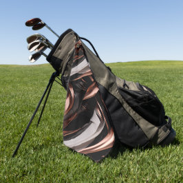 Toalla De Golf Efecto 3D del resumen negro, plateado y cobre de G