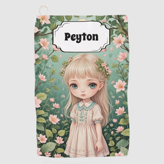 Toalla De Golf El abrazo de Blossom personalizado (Anverso)