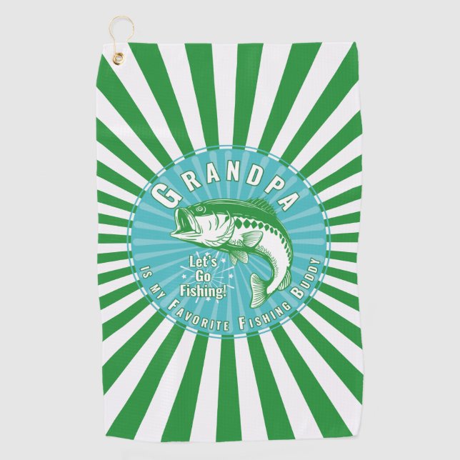 Toalla De Golf "El abuelo es mi amigo pescador" (Anverso)