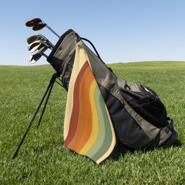 Toalla De Golf El arcoiris tenue y retro (Verde)