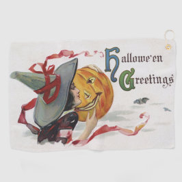 Toalla De Golf El beso de la bruja: una calabaza de Halloween