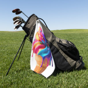 Toalla De Golf El clásico cono de helado vibrante de SlipperyJoe