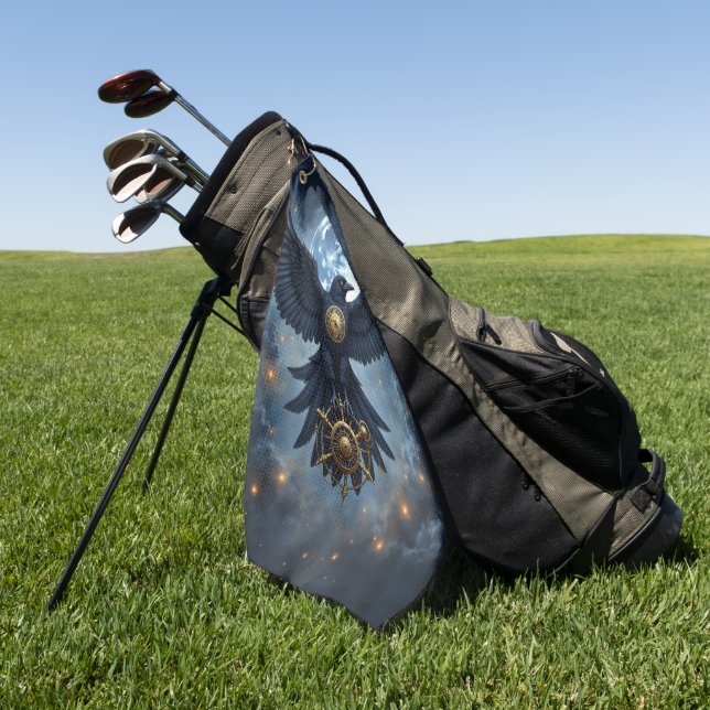 Toalla De Golf El Cuervo Celestial.  (Verde)