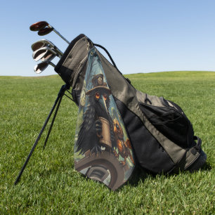 Toalla De Golf El cuervo impulsado por Café