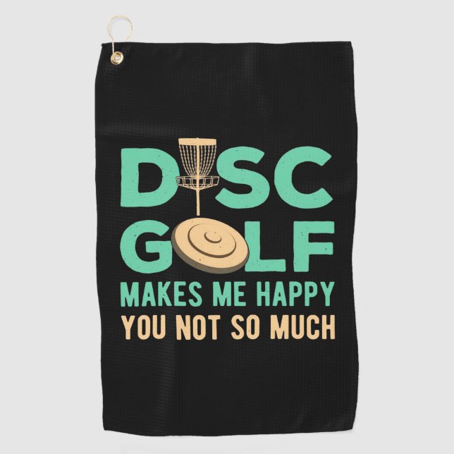 Toalla De Golf El disco de golf me hace feliz (Anverso)