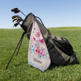 Toalla De Golf El flamingo blanco al estilo personalizado,