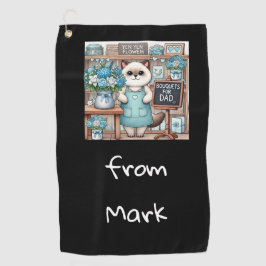 Toalla De Golf El gato ama los deseos del día del padre para los 