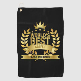 Toalla De Golf El mejor golfer negro y oro del mundo 5 estrellas