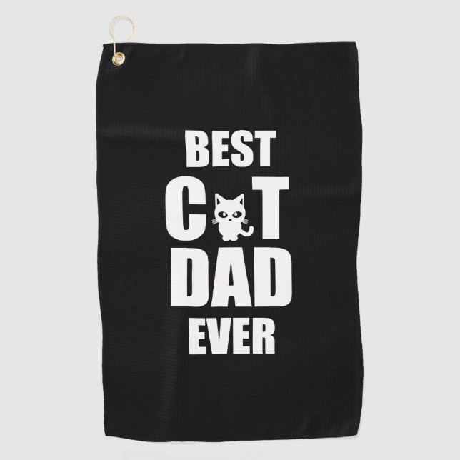 Toalla De Golf El mejor padre del gato, la graciosa camiseta del  (Anverso)