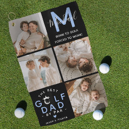 Toalla De Golf El Mejor Papá de Golf por Par Monograma 4 Collage 