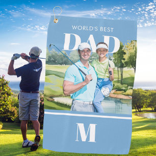 Toalla De Golf El mejor papá foto personalizada monograma campo d