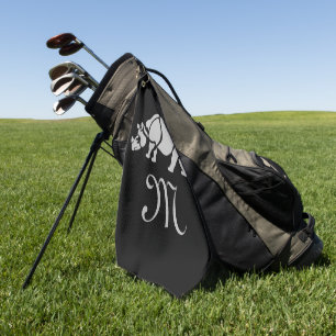 Toalla De Golf El monograma del rinoceronte unicornio