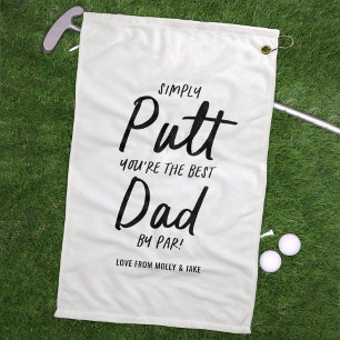 Toalla De Golf El papá del golf es divertido en la tipografía bla