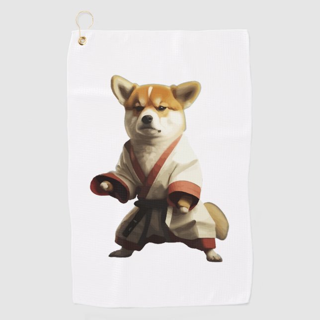 Toalla De Golf El perro conoce a Karate (Anverso)
