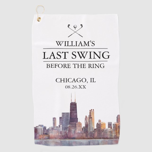 Toalla De Golf El último swing de Chicago antes del anillo de sol (Anverso)