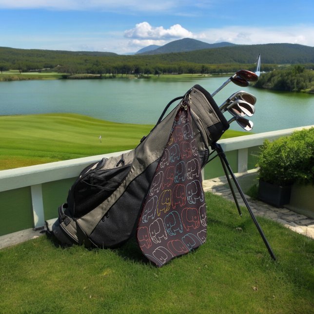 Toalla De Golf elefantes de dibujo vintage (golf towel)