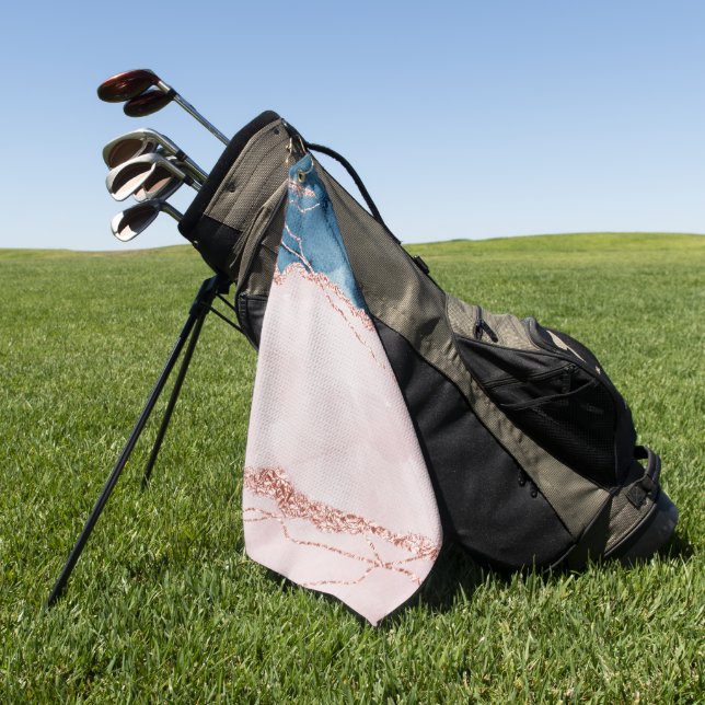 Toalla De Golf Elegancia mística | Agante de oro azul y Rosa Verd (Verde)