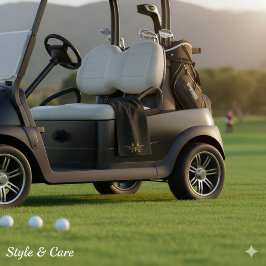 Toalla De Golf Elegant Custom Name and Initials Golf Towel Design