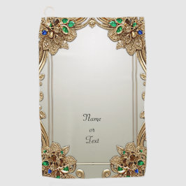 Toalla De Golf Elegant Gold Ornate Golf Towel