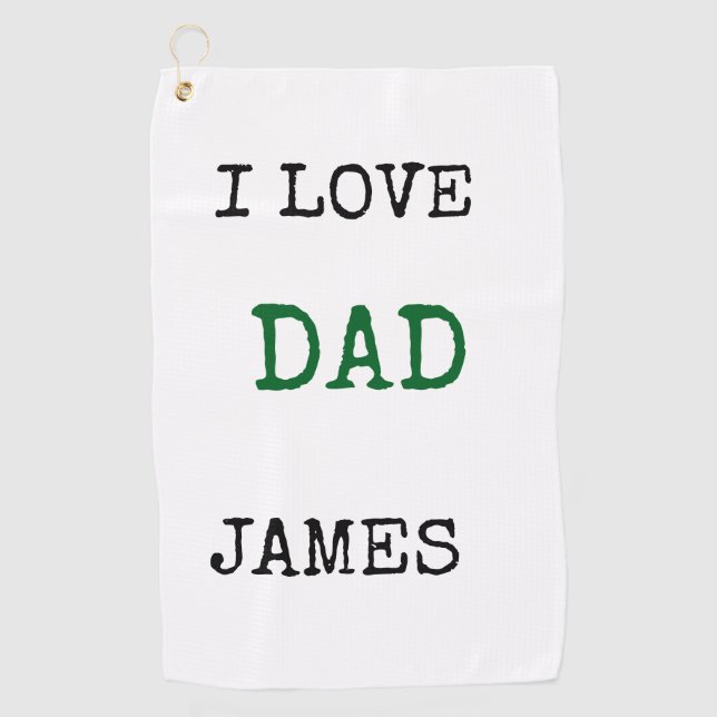 Toalla De Golf Elegant Monogram Personalized with name Father's  (Anverso)