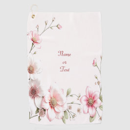 Toalla De Golf Elegant Pink White Floral Golf Towel