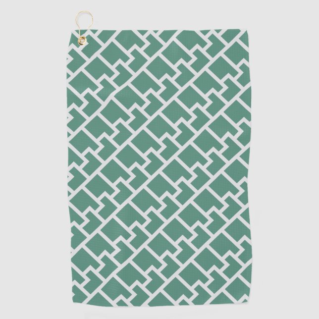 Toalla De Golf Elegant Sage Green Geometric Pattern (Anverso)