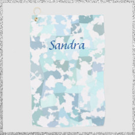 Toalla De Golf Elegante Aqua Gris y Blanco Abstracto Geométrico