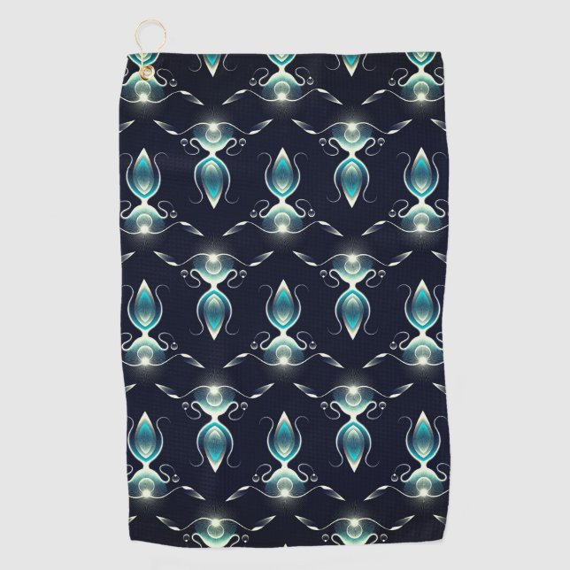 Toalla De Golf Elegante aspecto de las joyas azules con luz brill (Anverso)