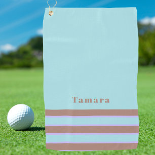 Toalla De Golf Elegante Chic Simple Moderno Monograma Raya