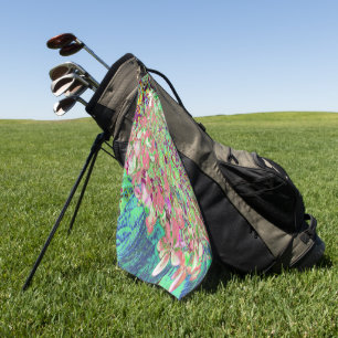Toalla De Golf Elegante Coral y Chartreuse Limelight Hydrangea