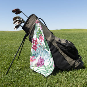 Toalla De Golf Elegante decoración floral en acuarela que llama l
