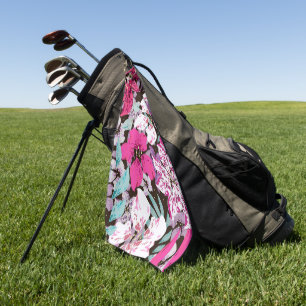 Toalla De Golf Elegante decoración floral en acuarela que llama l