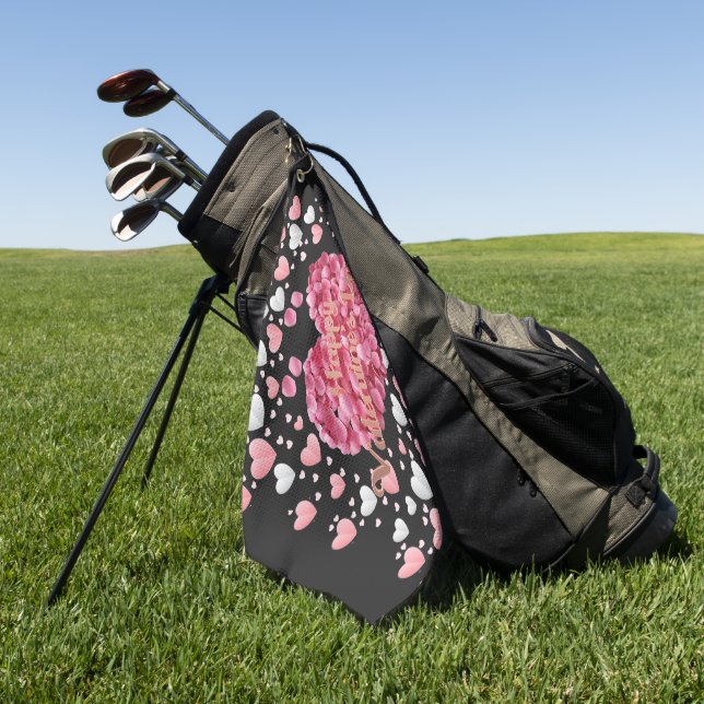 Toalla De Golf Elegante Feliz Día de San Valentín (Verde)