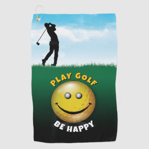 Toalla De Golf Elegante Feliz Diseño de Golfer
