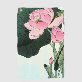 Toalla De Golf Elegante flor rosa de Lotus japonés vintage