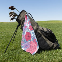 Toalla De Golf Elegante floral decorativo de acuarela llamativo 