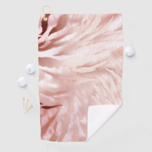 Toalla De Golf Elegante Giro Rosa Rosa Dorado Zebra Glam Glitz