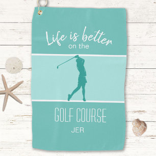 Toalla De Golf Elegante Golfista Damas Verde Agua La Vida Es Mejo