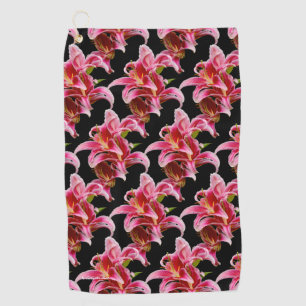 Toalla De Golf Elegante Lilies Orientales Rosa