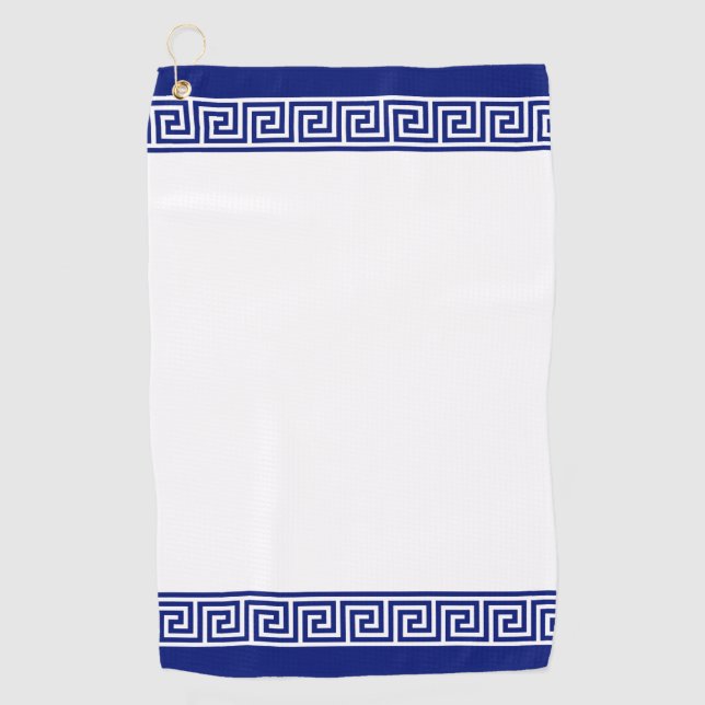 Toalla De Golf Elegante Marina Azul y Blanco (Anverso)