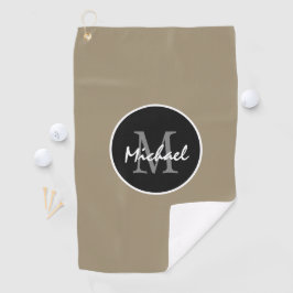 Toalla De Golf Elegante moreno negro personalizado Monograma homb