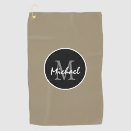 Toalla De Golf Elegante moreno negro personalizado Monograma homb