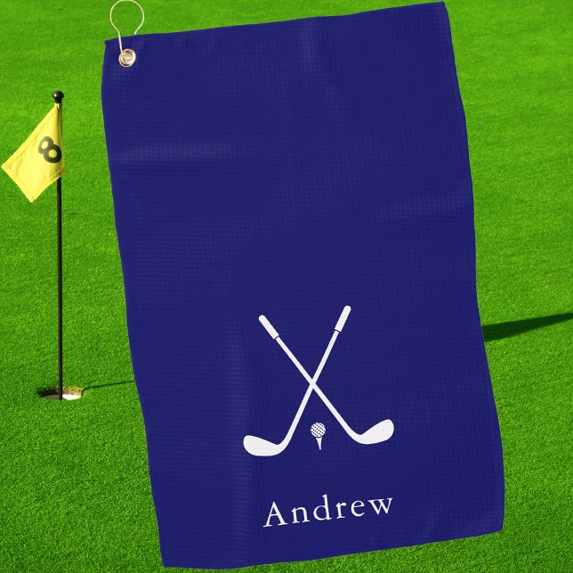 Toalla De Golf Elegante Navy Blue Modern Monogramed (Subido por el creador)