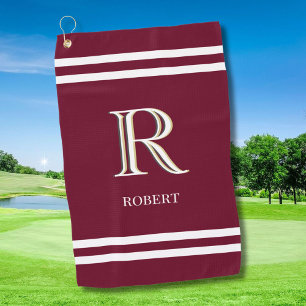 Toalla De Golf Elegante nombre de monograma personalizado del Per